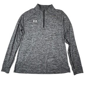 Under Armour HeatGear Mens XL Gray Space Dye Quarter Zip Pullover Loose Fit Top
